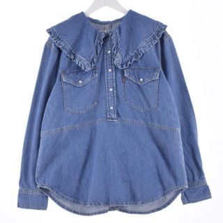 リーバイス(Levi's)の古着 リーバイス Levi's GANNI コラボ 長袖 デニム ウエスタンシャツ レディースM /eaa288148(シャツ/ブラウス(長袖/七分))