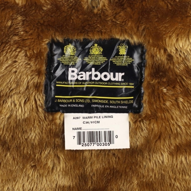 Barbour(バーブァー)の古着 90年代 バブアー Barbour A297 WARM PILE LINING 旧3ワラント パイルライナーベスト 英国製 C36 メンズM ヴィンテージ /eaa288749 メンズのトップス(ベスト)の商品写真