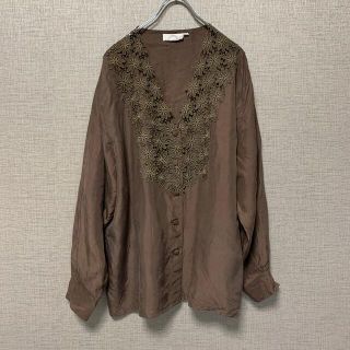 90s 00s ビンテージ　アメリカ古着　Ｖネック　古着　アメリカ輸入　シルク(シャツ/ブラウス(長袖/七分))