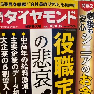 週刊 ダイヤモンド 2022年 10/15号(ビジネス/経済/投資)