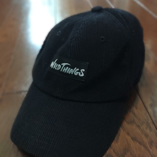 WILDTHINGS(ワイルドシングス)のWILDTHINGS　キャップ　コーデュロイ　黒　アウトドア メンズの帽子(キャップ)の商品写真
