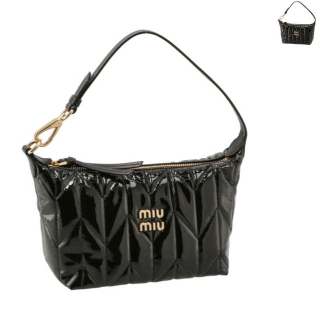 MIU MIU ショルダーバッグ パテント キルティング ミニバッグ-
