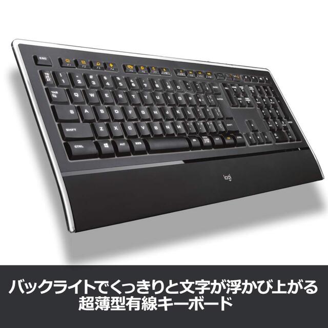 【ロジクール】K740 Illuminated keyboard【未使用品】 スマホ/家電/カメラのPC/タブレット(PC周辺機器)の商品写真