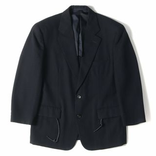 コムデギャルソン(COMME des GARCONS)のCOMME des GARCONS コムデギャルソン ジャケット 大人の不良 ドローストリング ウール 2B テーラードジャケット HOMME PLUS AD1990 90AW アーカイブ ダークネイビー 紺 S アウター ブレザー【メンズ】【中古】(テーラードジャケット)