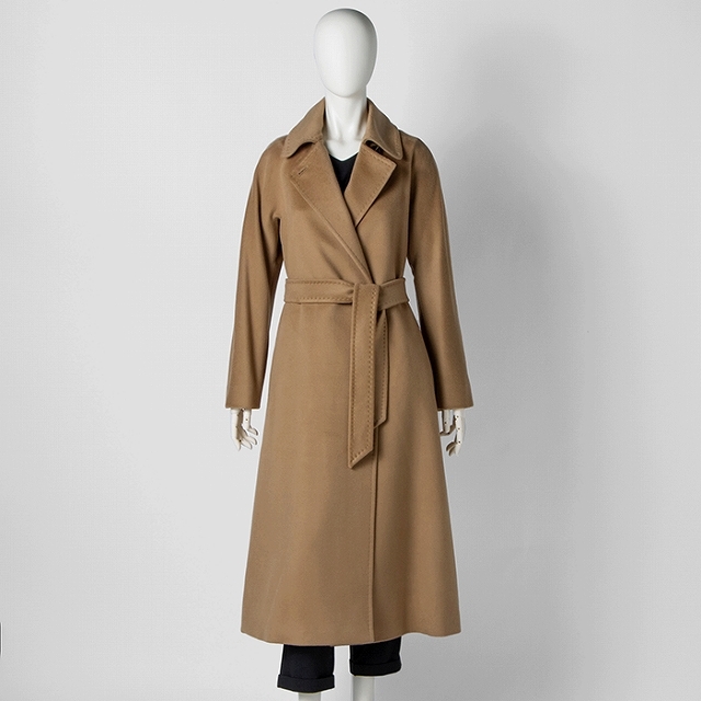 美品✨Max Mara ウール スタンドカラー ロングコート ブラック