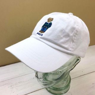 ポロラルフローレン(POLO RALPH LAUREN)の新品【フリーサイズ】★ラルフ★人気アイテム！ポロベアー刺しゅうロゴキャップ/白(キャップ)