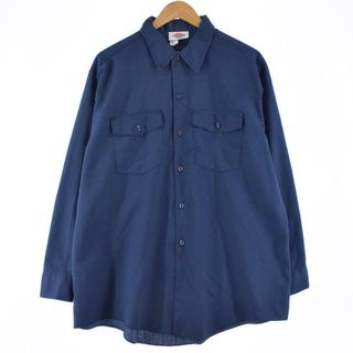 ディッキーズ(Dickies)の古着 80年代 ディッキーズ Dickies 長袖 ワークシャツ USA製 メンズXL ヴィンテージ /eaa287919(シャツ)