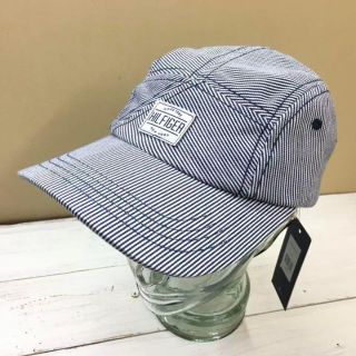 トミーヒルフィガー(TOMMY HILFIGER)の新品【フリーサイズ】★トミー★ストライプ柄ジェットキャップ/白紺/帽子(キャップ)