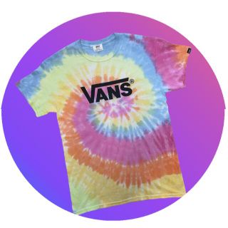 【Mサイズ】VANS ヴァンズ　Tシャツ　長袖　タイダイ　パープル　紫