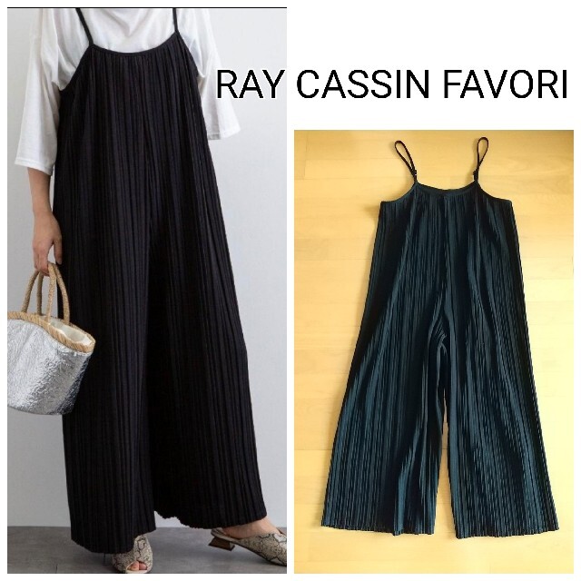 JEANASIS(ジーナシス)のRAY CASSIN FAVORI★ブラックプリーツサロペット レディースのパンツ(サロペット/オーバーオール)の商品写真