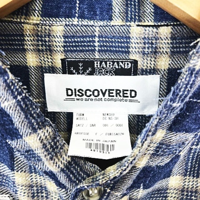 DISCOVERED(ディスカバード)のDISCOVERED 再構築 リメイク チャイナシャツ チェック 長袖  F メンズのトップス(シャツ)の商品写真