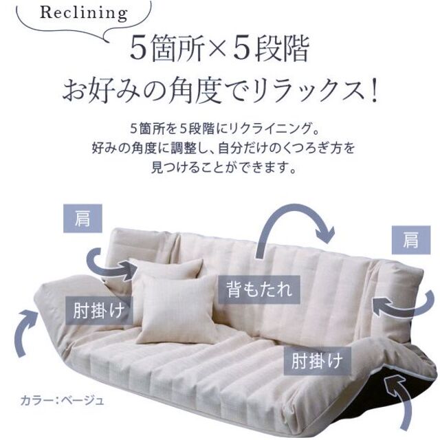低反発マルチリクライニングソファー 肘までマルチに変形の通販 低反発マルチリクライニングソファー 肘までマルチに変形の通販
