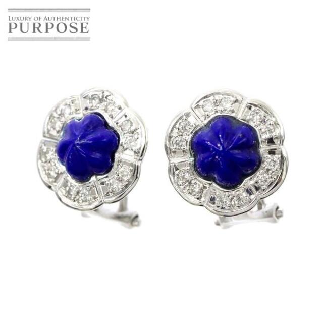 売れ筋商品 ラピスラズリ ダイヤ 0.12ct×2 Pt プラチナ K18 WG ピアス