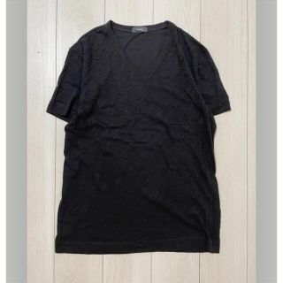 セオリー(theory)のtheory セオリー　メンズ　Vネック　カットソー　Tシャツ　L 半袖　黒(Tシャツ/カットソー(半袖/袖なし))