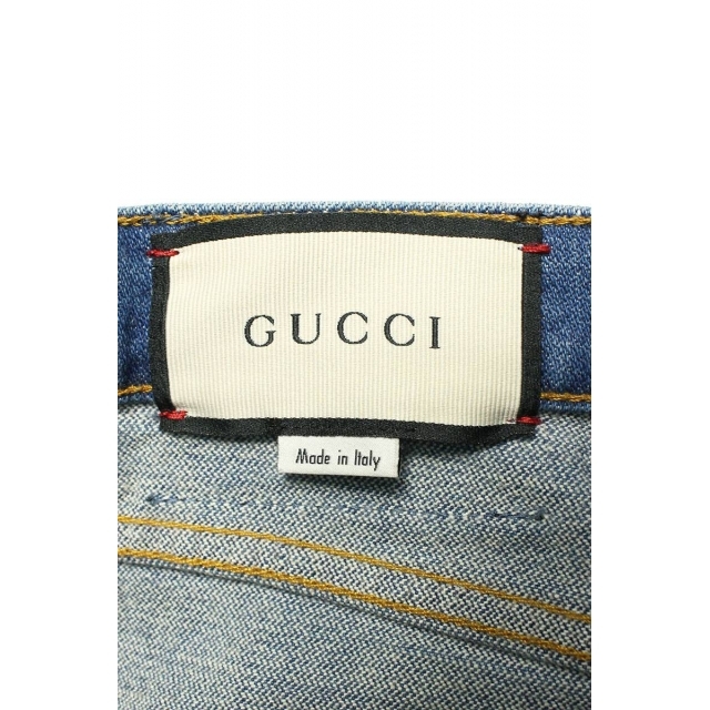 Gucci(グッチ)のグッチ 624217 XDA6N ラベル付きウォッシュドフレアデニムパンツ メンズ 26インチ メンズのパンツ(デニム/ジーンズ)の商品写真