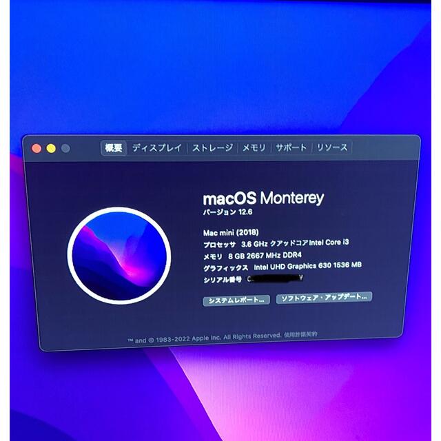 Mac (Apple)(マック)のMac mini i3 8GB 128GB flash Late 2018 スマホ/家電/カメラのPC/タブレット(デスクトップ型PC)の商品写真