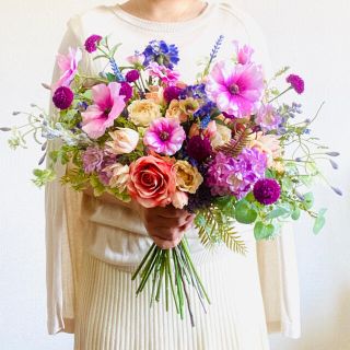 colorful clutch bouquet❤︎ブートニア付き(ブーケ)