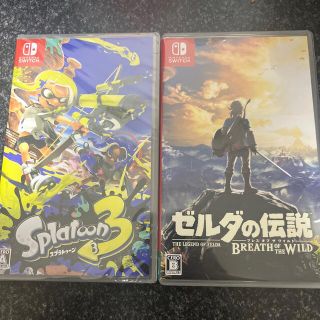 ニンテンドースイッチ(Nintendo Switch)の[2本セット]スプラトゥーン3 Switch、ゼルダの伝説ブレスオブザワイルド(家庭用ゲームソフト)