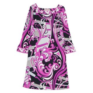 【美品】EMILIO PUCCI レースドッキングワンピース パープル 膝丈