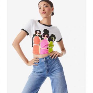 アリスアンドオリビア(Alice+Olivia)の❤️★Alice olive 新作新品 人形柄　白　Tシャツ  オシャレ(Tシャツ(半袖/袖なし))