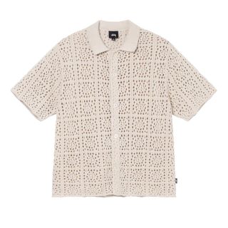 ステューシー(STUSSY)のSTUSSY CROCHET SHIRT L 新品 ステューシー ニット シャツ(ニット/セーター)