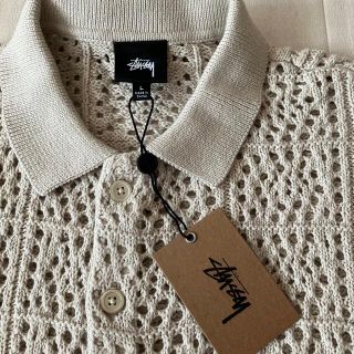 STUSSY CROCHET SHIRT L 新品 ステューシー ニット シャツ