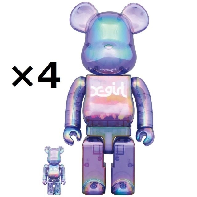 BE@RBRICK X-girl CLEAR PURPLE 100% 400%