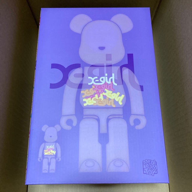 BE@RBRICK X-girl CLEAR PURPLE 100％ 400％