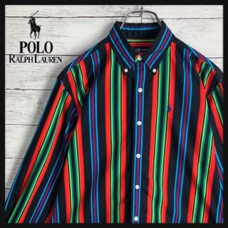 ポロラルフローレン(POLO RALPH LAUREN)の【入手困難】 ラルフローレン マルチストライプ ロゴ刺繍入りBDシャツ 美品(シャツ)