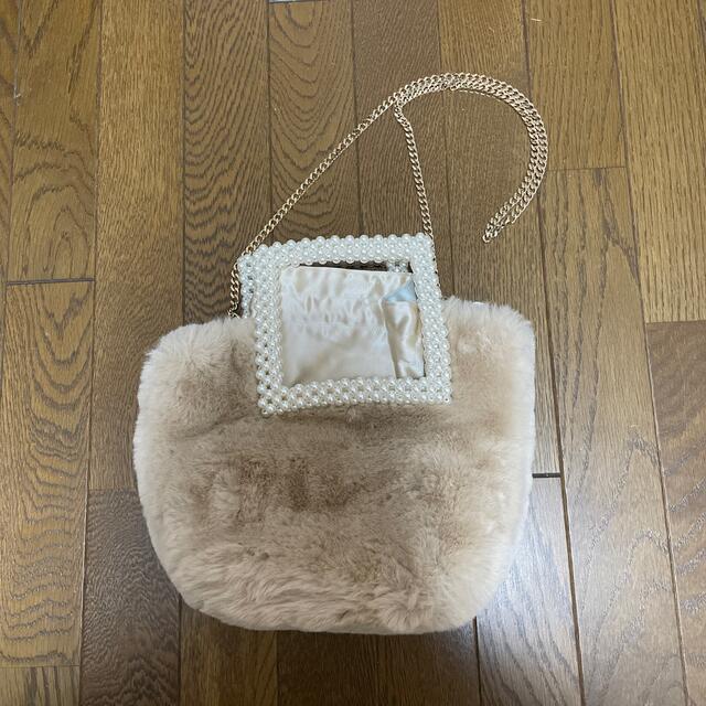 ZARA(ザラ)のＫさん専用♡ZARA♡ビジューハンドル　ファーショルダーバッグ レディースのバッグ(ショルダーバッグ)の商品写真