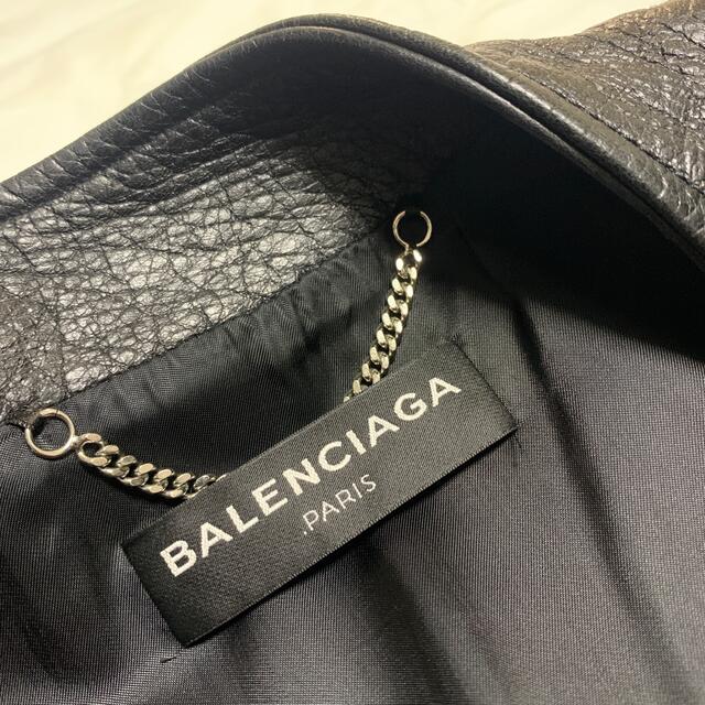 Balenciaga(バレンシアガ)の【美品】BALENCIAGA 17ss シングルレザージャケット メンズのジャケット/アウター(ライダースジャケット)の商品写真