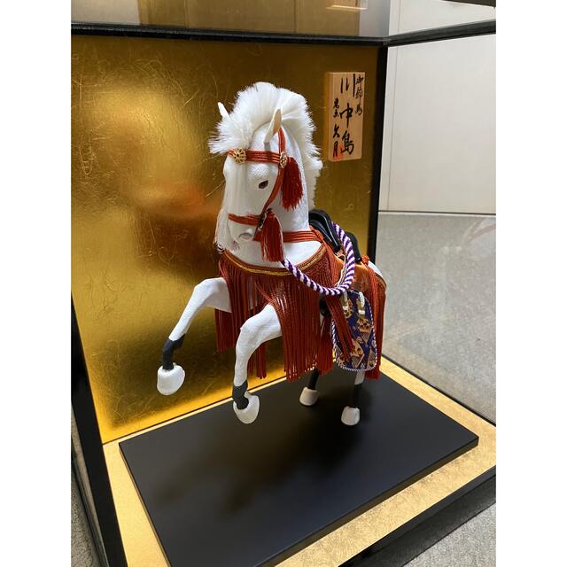 [美品]ガラスケース 日本人形 置物  馬