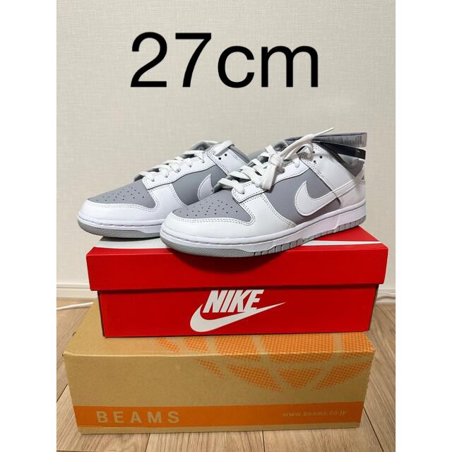 新品27cmNike Dunk Low Grey and White ナイキ - スニーカー