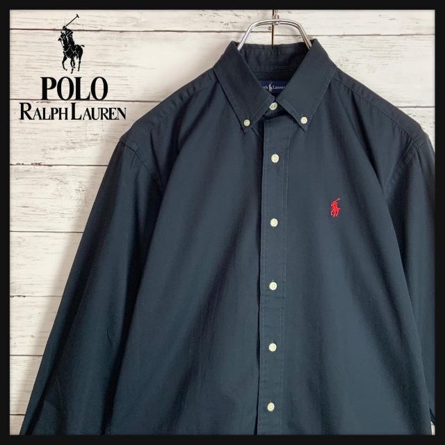 POLO RALPH LAUREN(ポロラルフローレン)の【定番デザイン】 ラルフローレン ワンポイントポニーロゴ刺繍入りBDシャツ 美品 メンズのトップス(シャツ)の商品写真