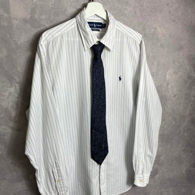 Ralph Lauren - ラルフローレン 90s ネクタイ付き 長袖シャツ Ralph Lauren - ラルフローレン 90s ネクタイ付き 長袖シャツ