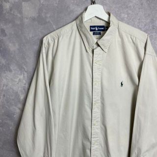 ラルフローレン(Ralph Lauren)のレアカラー ラルフローレン 90s 長袖シャツ ワンポイント ベージュ(シャツ)