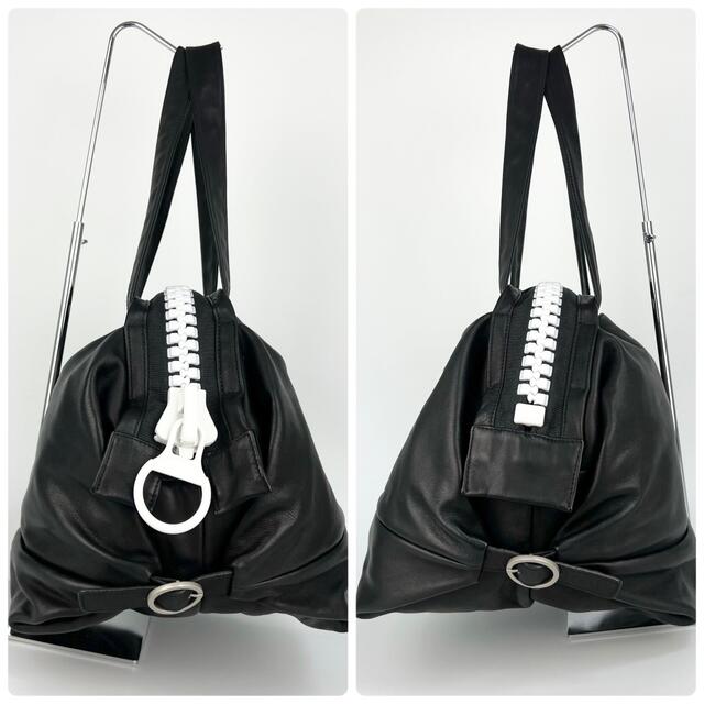 22S257 kawa-kawa カワカワ 黒 ハンドバッグ レザーバッグ-