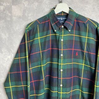 ラルフローレン(Ralph Lauren)の激レア ラルフローレン 90s チェックシャツ 緑 黒 長袖シャツ(シャツ)