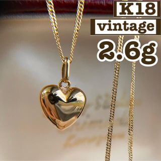 【買取店購入】日本製　K18  2.6g  ハート　ゴールド　ネックレス　金(ネックレス)