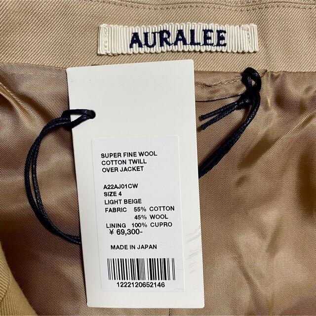 AURALEE(オーラリー)のSUPER FINE WOOL COTTON TWILL OVER JACKET メンズのジャケット/アウター(テーラードジャケット)の商品写真