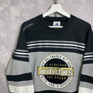 アディダス(adidas)のアディダス 90s スウェット 3ストライプ 黒 グレー モノクロ 常田(スウェット)