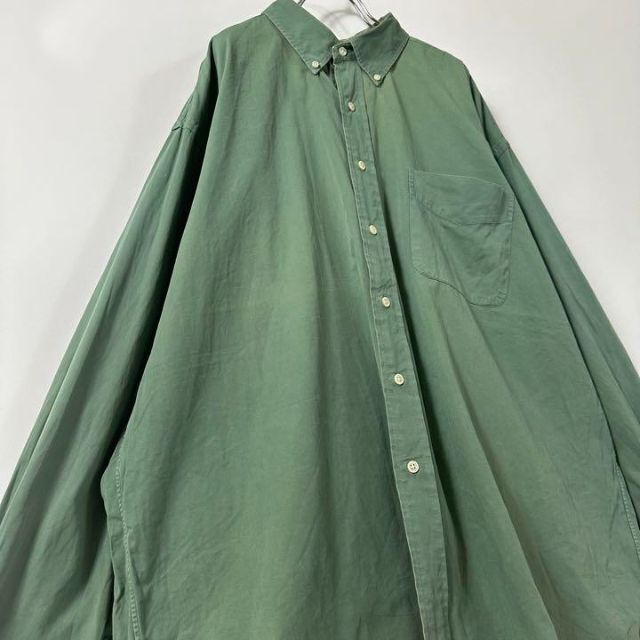 ラルフローレン　BIGSHIRT 裾ポニー　長袖シャツ　緑　XL ゆるだぼ