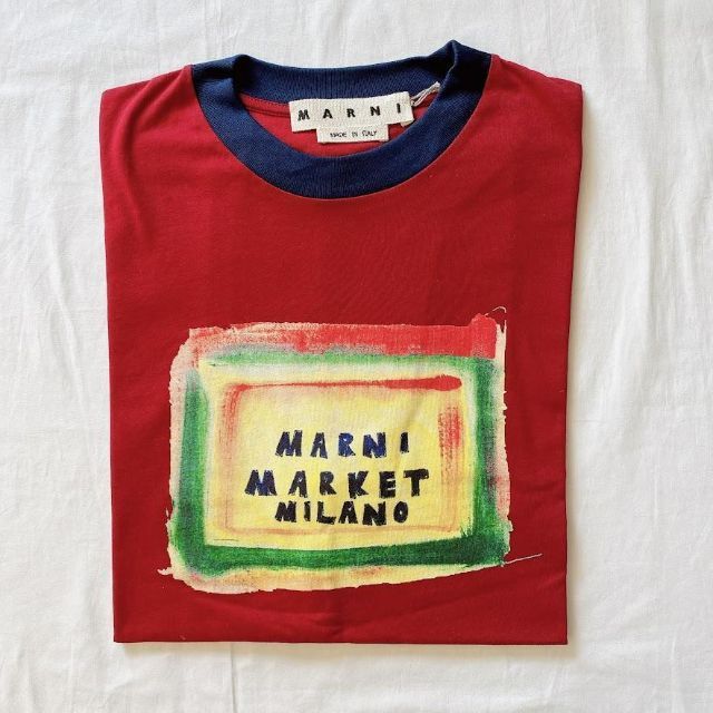 日本未入荷！MARNI MARKET◇ロゴTシャツ◇ワインレッド◇M