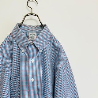 ブルックスブラザース(Brooks Brothers)の古着　ブルックスブラザーズ　長袖ボタンダウンシャツ　チェック　Ｌ　オーバーサイズ(シャツ)