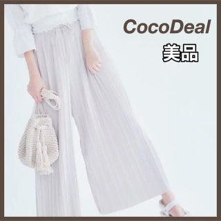 ココディール(COCO DEAL)のココディール パンツ　ワイドパンツ　プリーツ　グレージュ　フルレングス　(カジュアルパンツ)