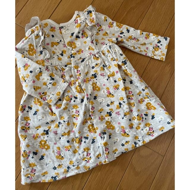 PETIT BATEAU(プチバトー)のプチバトー　花柄ワンピース　12m/74cm キッズ/ベビー/マタニティのベビー服(~85cm)(ワンピース)の商品写真