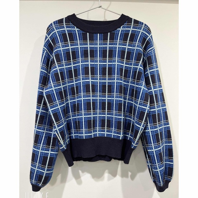 moussy(マウジー)のmoussy CHECK JACQUARD KNIT TOP チェックニット レディースのトップス(ニット/セーター)の商品写真