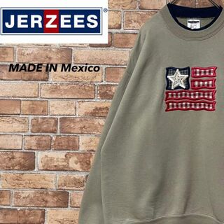 ジャージーズ(JERZEES)のジャージーズ　メキシコ製スウェット　トレーナー　フロッキー刺繍　ビッグサイズL.(スウェット)