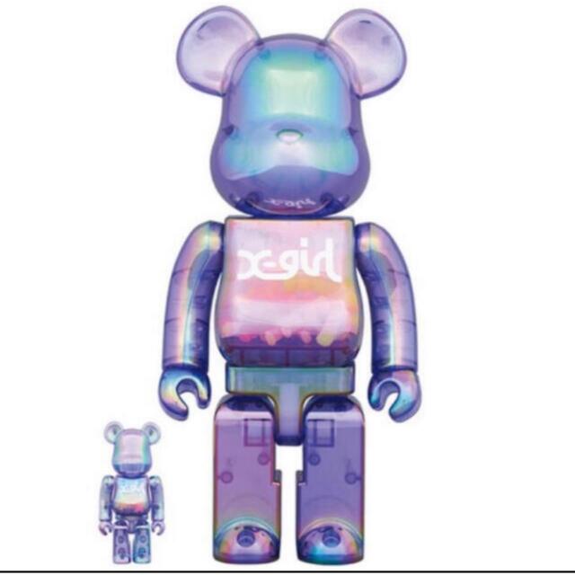 BE@RBRICK X-girl CLEAR PURPLE 100% 400%