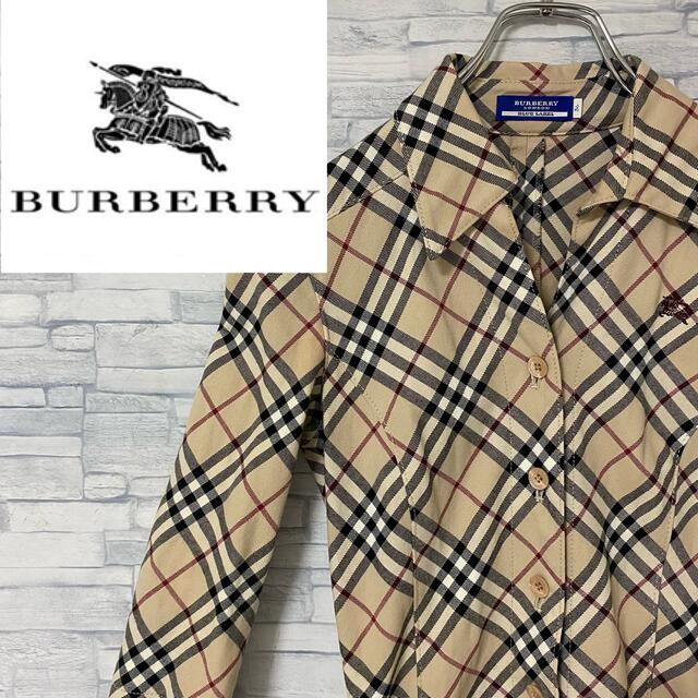 激安正規 美品 BURBERRY バーバリー ノバチェック シャツ キャメル 40